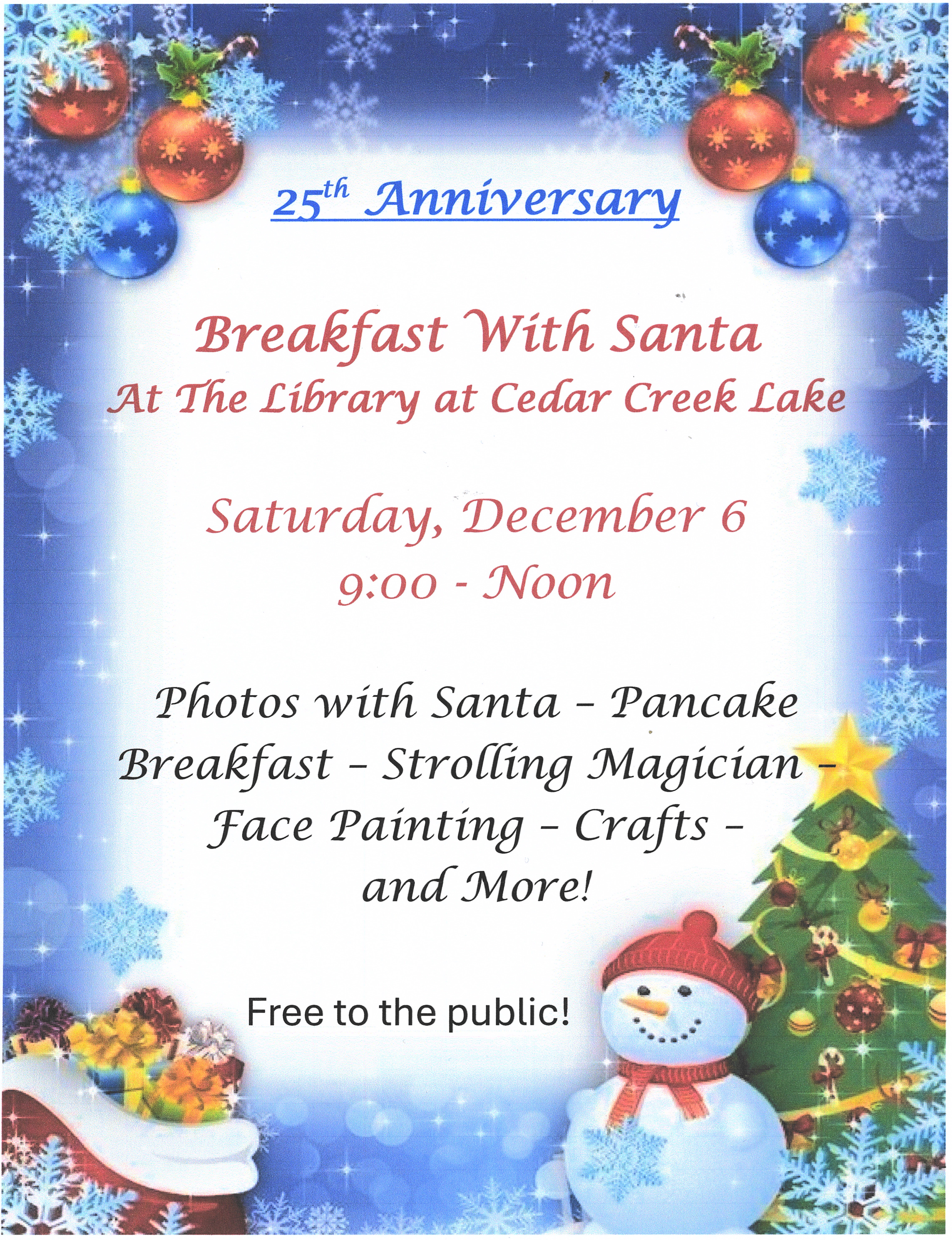 Breakfast With Santa Flyer 2025
